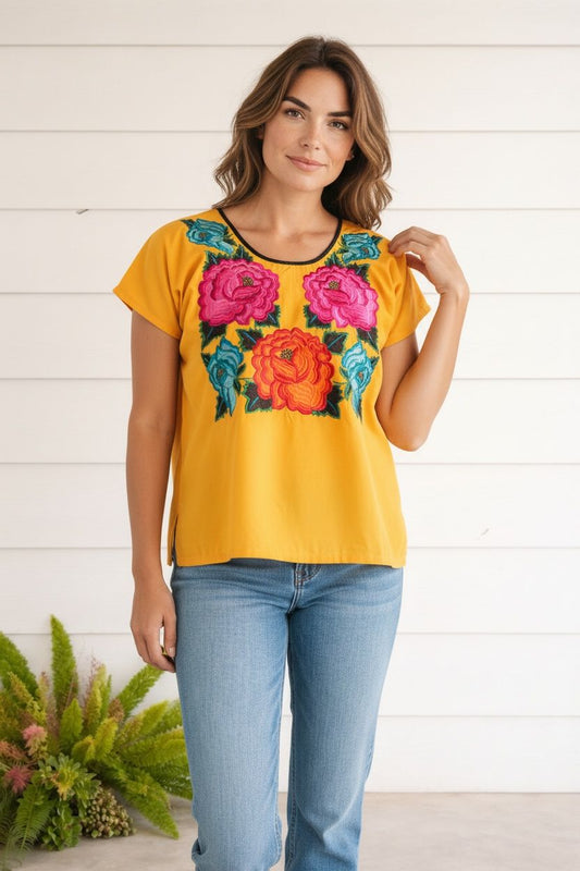 Blusa Istmeña Donaxi – Amarillo Cempasúchil