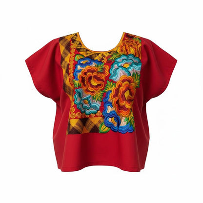 Blusa Istmeña Donaxi – Rojo Bugambilia