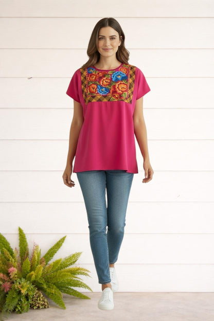 Blusa Istmeña Donaxi – Rosa Istmeño