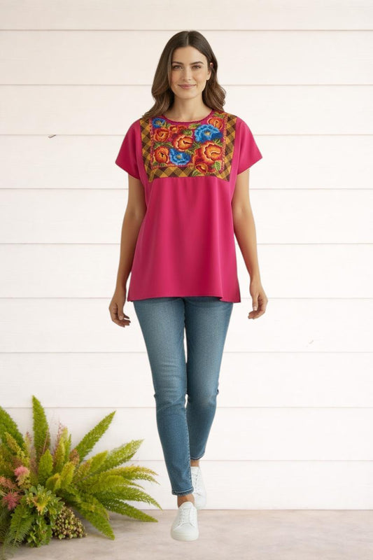 Blusa Istmeña Donaxi – Rosa Istmeño